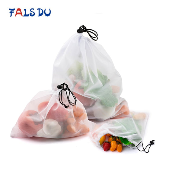 Reusable Vegetable Fruit Mesh Produce Bags Washable Eco Friendly Bags for Grocery Shopping Storage Toys Sundries